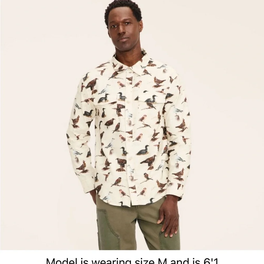 Woolrich x Target Cream Bird Print Unisex Shirt - Picture 2 of 4